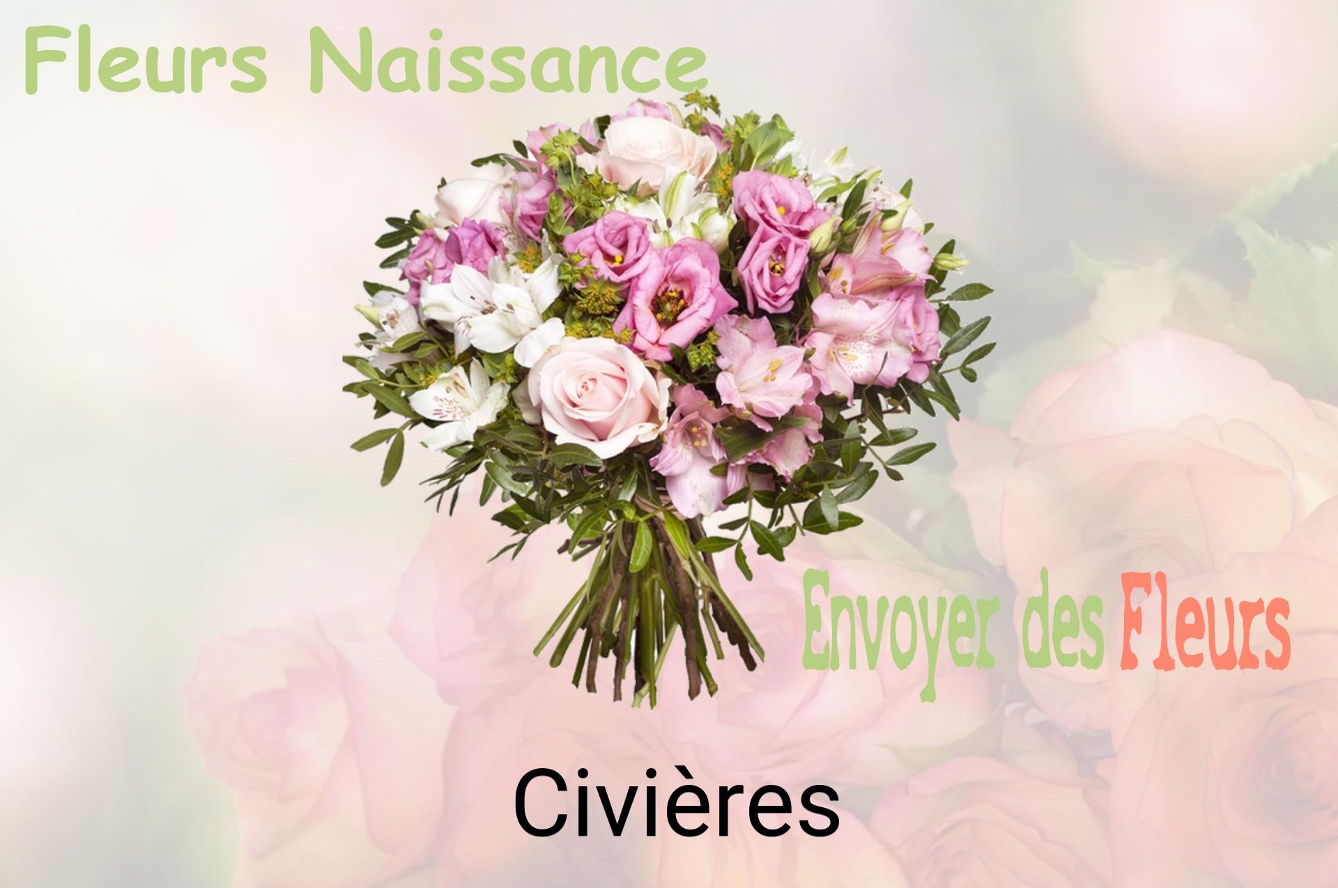 Bouquet de fleurs de naissance livré à Civières