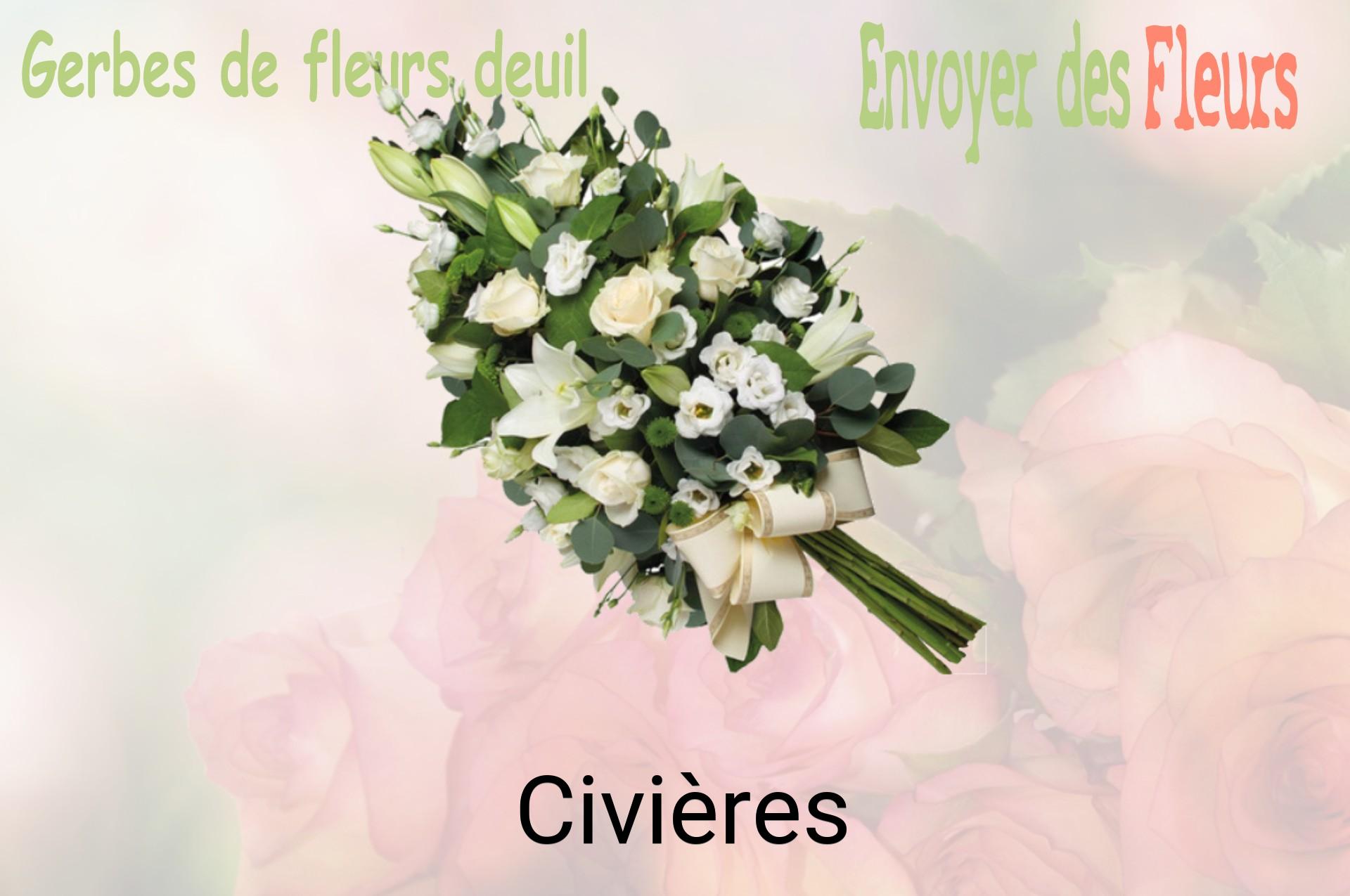 Gerbe de fleurs de deuil livrée à Civières